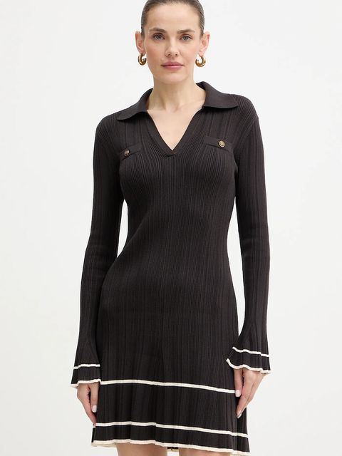 Twinset sukienka kolor brązowy mini rozkloszowana 252TT3230 - zdjęcie produktu nr 1