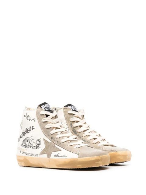 Golden Goose Francy Journey-print high-top sneakers - White - zdjęcie produktu nr 2