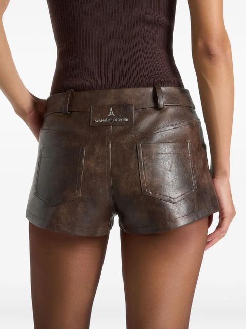 Manière De Voir Samia textured mini shorts - Brown