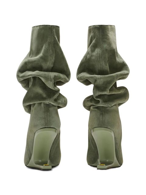 Balmain No Wedge suede ankle boots - Green