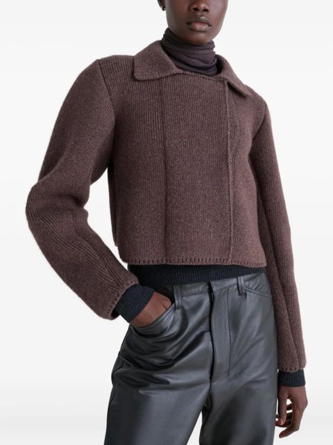 LEMAIRE felted double-breasted blouson - Brown