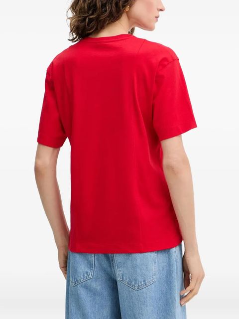 PINKO TORTINO heart-embroidery T-shirt - Red