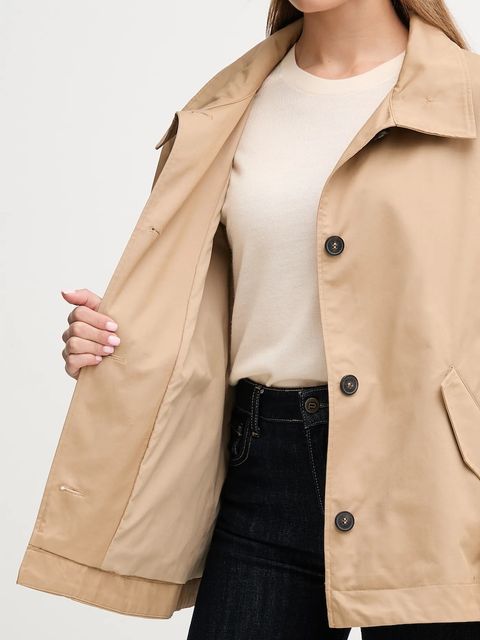 United Colors of Benetton kurtka bawełniana kolor beżowy przejściowa oversize 2QJYDN07Y