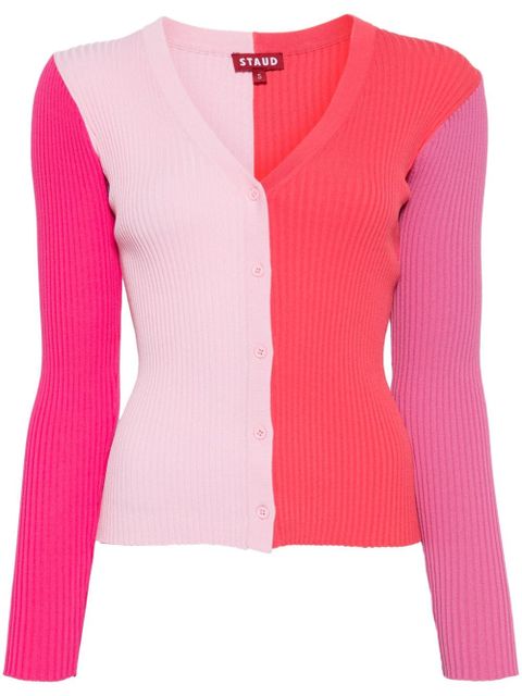 STAUD Cargo ribbed cardigan - Pink - zdjęcie produktu nr 1