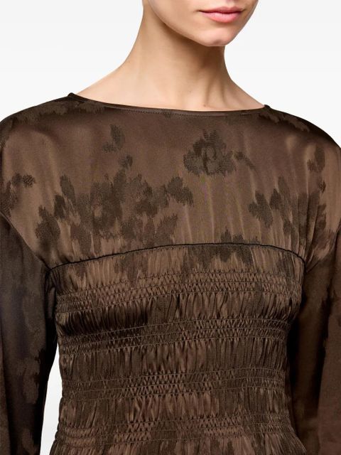 GANNI floral-jacquard maxi dress - Brown