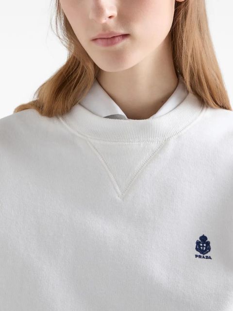 Prada crew-neck cotton sweatshirt - White
