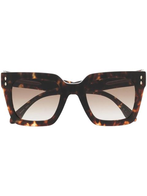 Isabel Marant Eyewear tortoiseshell square frame oversized sunglasses - Brown - zdjęcie produktu nr 1