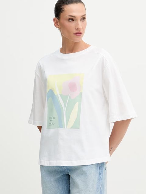 United Colors of Benetton T-shirt damski bawełniany - zdjęcie produktu nr 2