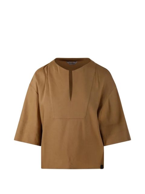 Max Mara V-neck short-sleeved top - Neutrals - zdjęcie produktu nr 1