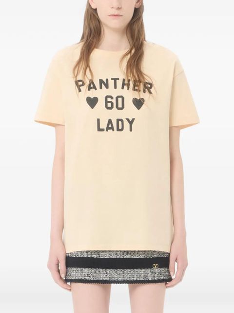 Valentino Garavani cotton jersey T-Shirt with Panther Lady print - Yellow
