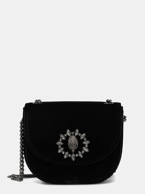 Kurt Geiger London torebka welurowa Chelsea kolor czarny 5365200789 - zdjęcie produktu nr 1