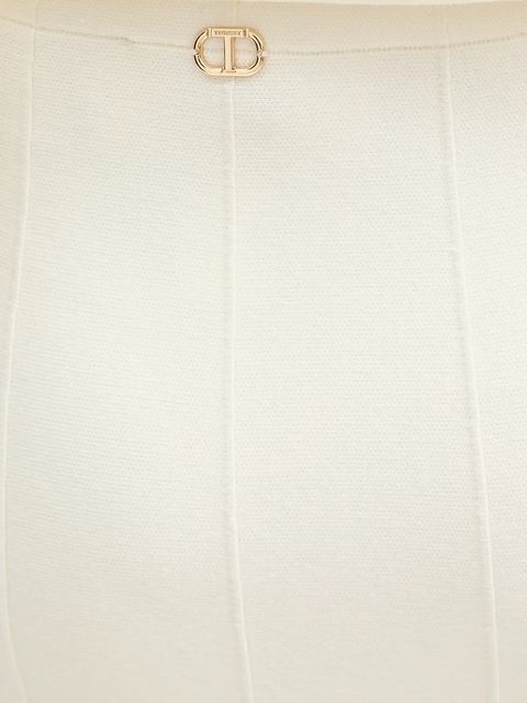 Twinset spódnica kolor beżowy midi rozkloszowana 252TP3407