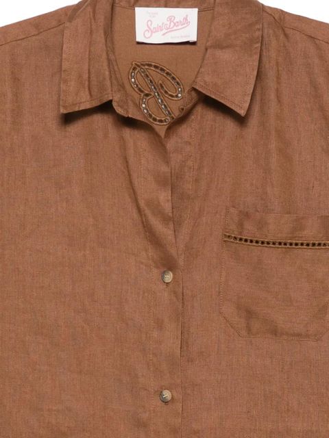 MC2 Saint Barth Cristal Pocket logo-embroidered shirt - Brown