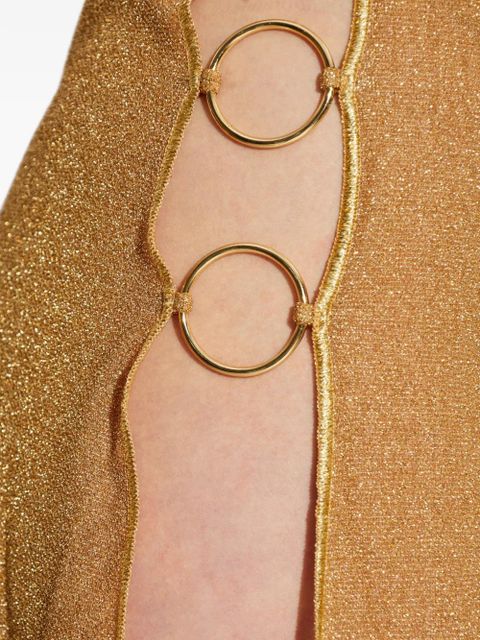 Oséree roll-neck ring-detail maxi dress - Gold