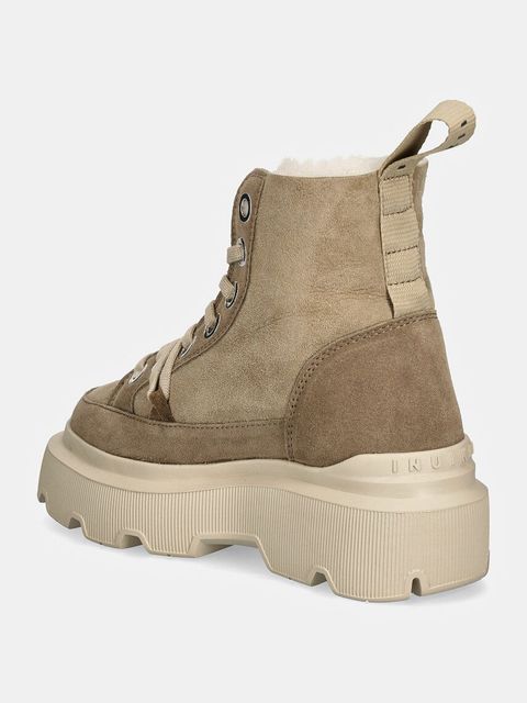 Inuikii buty zamszowe Matilda Shearling kolor beżowy na platformie ocieplone 1002.002.0012.250
