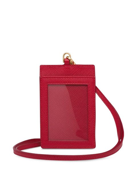 Prada logo-plaque lanyard cardholder - Red - zdjęcie produktu nr 2