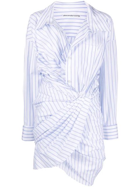 Alexander Wang striped asymmetric shirt dress - White - zdjęcie produktu nr 1