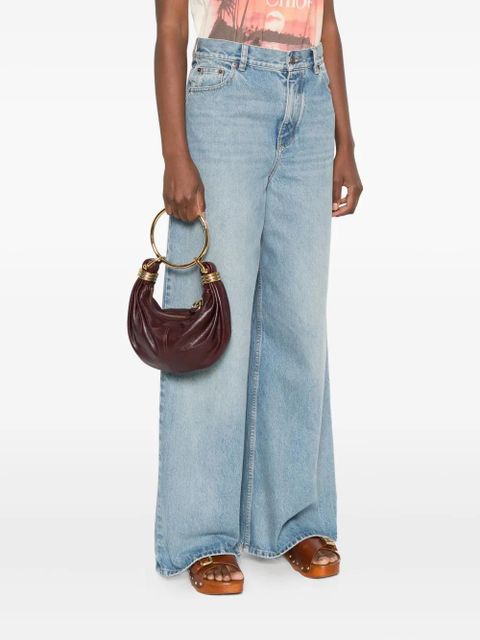 Chloé circular-handle leather tote bag - Red