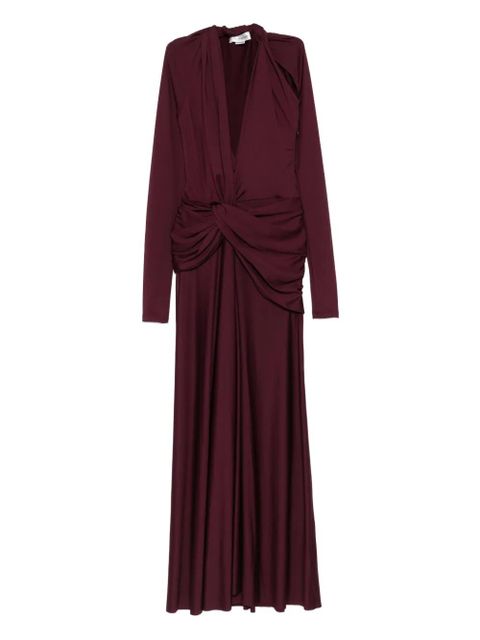Victoria Beckham twisted long-sleeve dress - Red - zdjęcie produktu nr 1