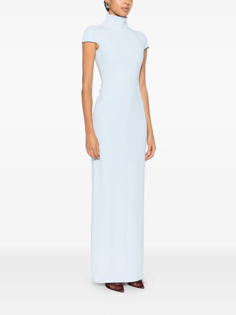 Solace London Lang mock-neck maxi dress - Blue