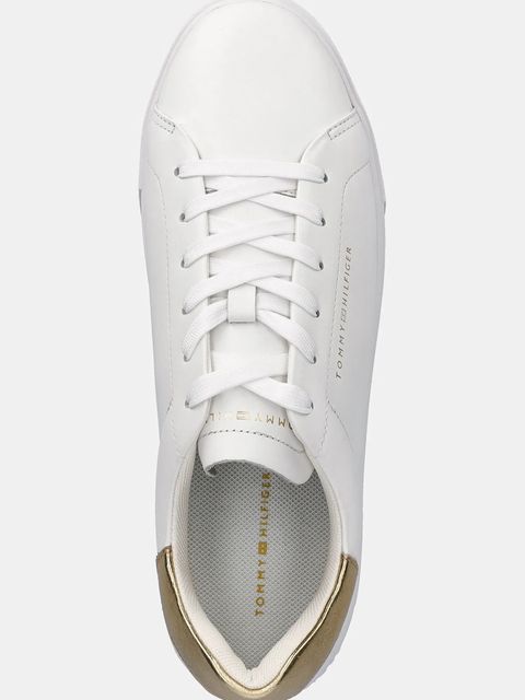 Tommy Hilfiger sneakersy skórzane ESSENTIAL PLATFORM COURT SNEAKER damskie kolor biały FW0FW08756