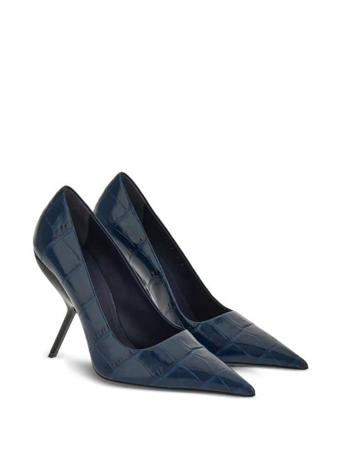 Ferragamo Eva 120mm crocodile-effect pumps - Blue - zdjęcie produktu nr 2