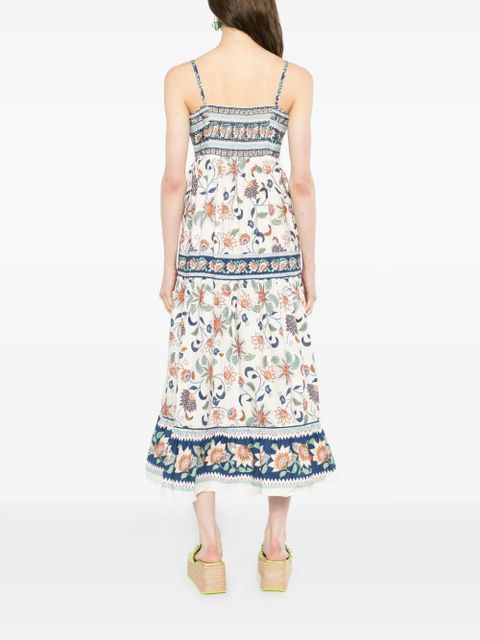 FARM Rio floral tapestry madi dress - Neutrals