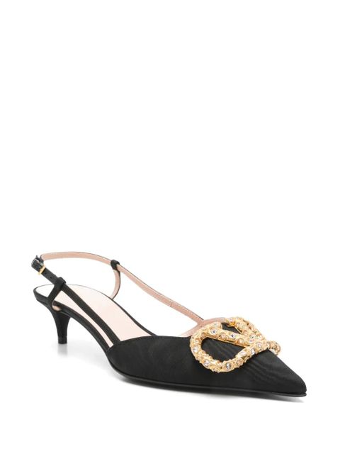 Valentino Garavani 50mm Vlogo slingback pumps - Black - zdjęcie produktu nr 2