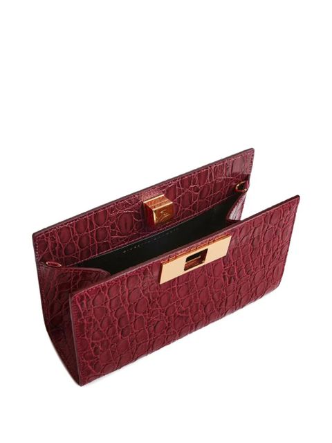 Giuseppe Zanotti crocodile-embossed clasp clutch - Red