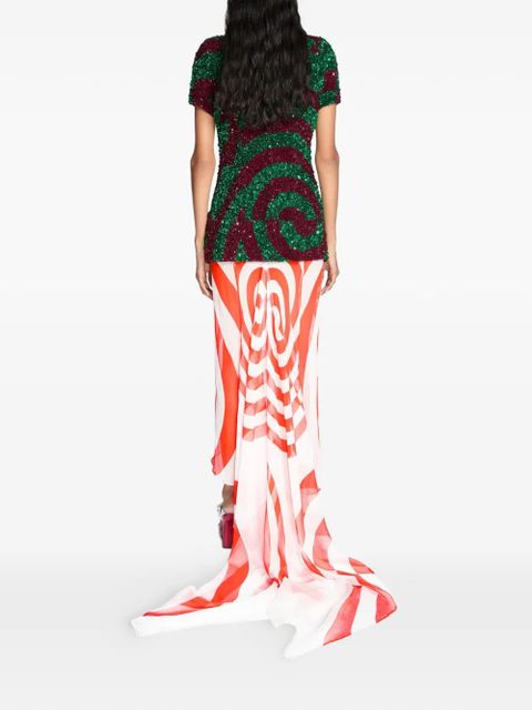 DRIES VAN NOTEN sequinned top - Red