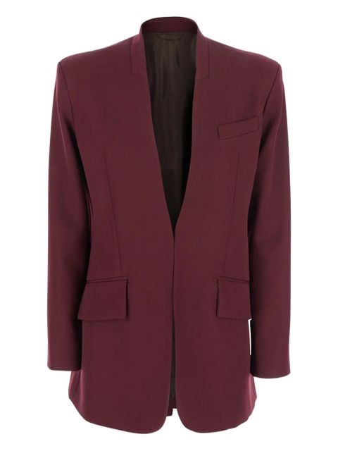 The Attico padded-shoulder gabardine blazer - Red - zdjęcie produktu nr 1