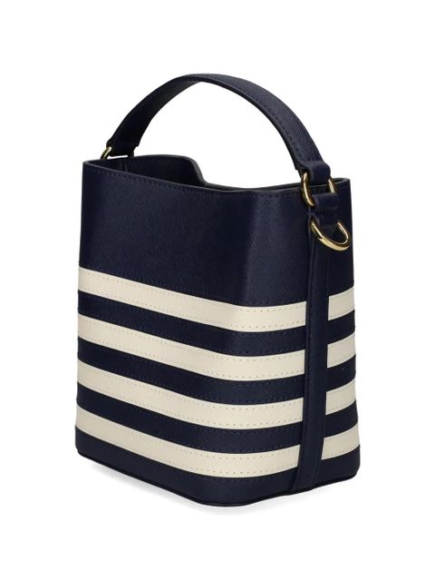 Lauren Ralph Lauren striped leather satchel - Blue