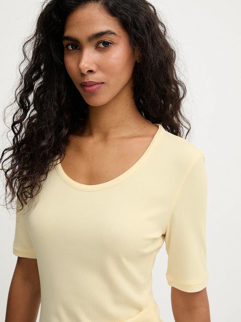 Calvin Klein t-shirt damski kolor żółty LV044E267G