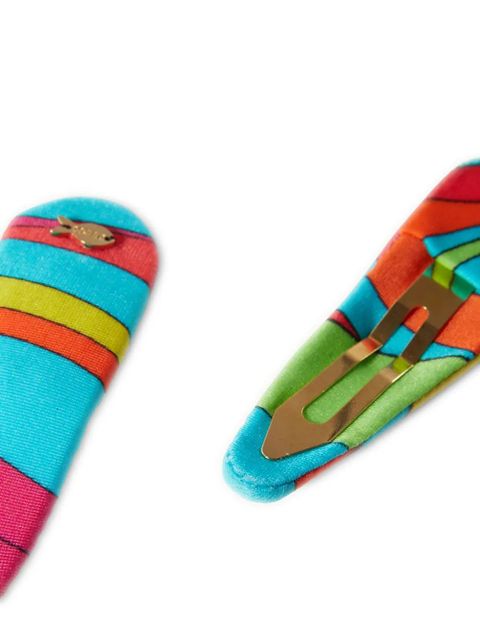 PUCCI Marmo-print hair clips (pack of two) - Blue