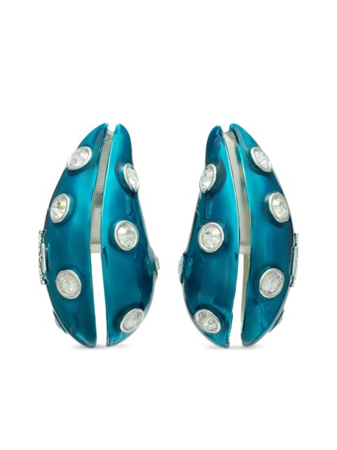 Tory Burch crystal-embellished wave earrings - Blue - zdjęcie produktu nr 2