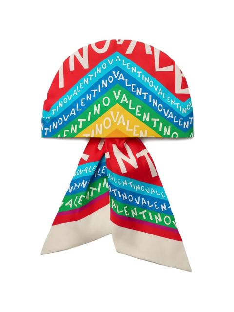 Valentino Garavani printed silk headband - Red - zdjęcie produktu nr 1