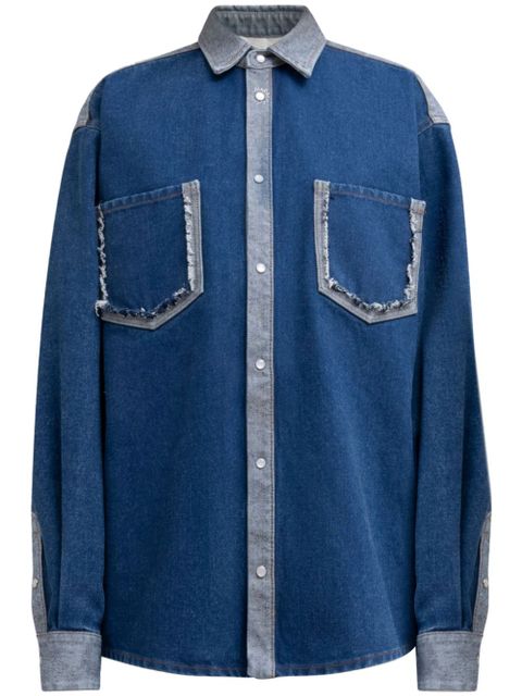 Marni denim patch cotton shirt - Blue - zdjęcie produktu nr 1
