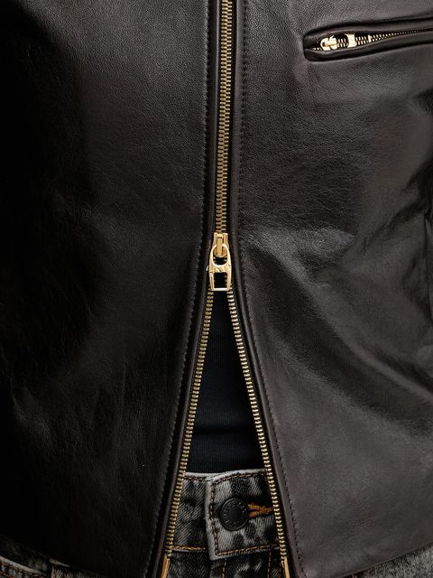 Miss Sixty kurtka skórzana kolor brązowy przejściowa 6S3LJ58000