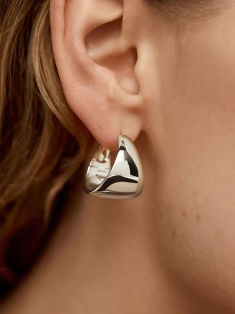 Monica Vinader tapered large hoop earrings - Silver - zdjęcie produktu nr 2