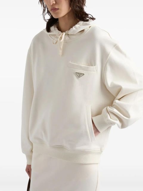 Prada Cotton fleece hoodie - Neutrals