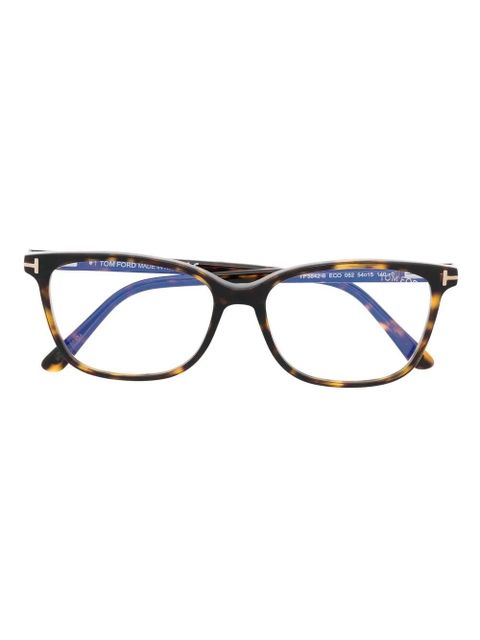 TOM FORD Eyewear tortoiseshell-effect square-frame glasses - Brown - zdjęcie produktu nr 1
