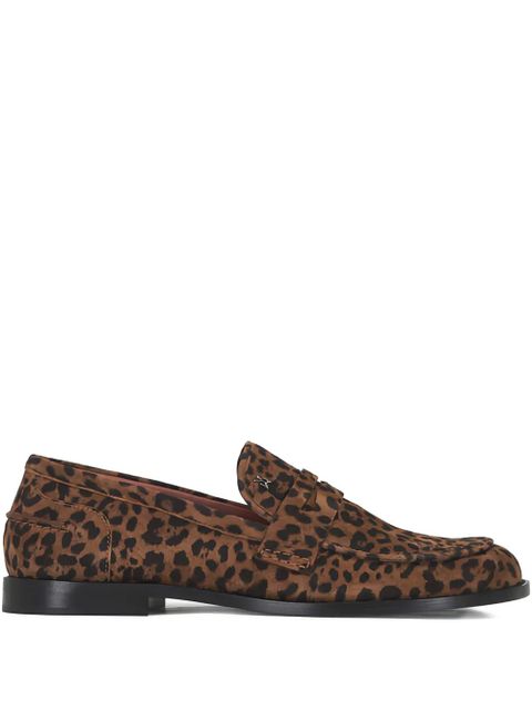 Amina Muaddi Tilda leopard-pattern loafers - Brown - zdjęcie produktu nr 1