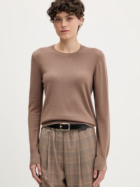 Sisley sweter damski kolor brązowy lekki 102HM100F - zdjęcie produktu nr 1