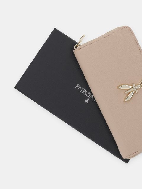 Patrizia Pepe portfel skórzany damski kolor beżowy 8Q0020 L001