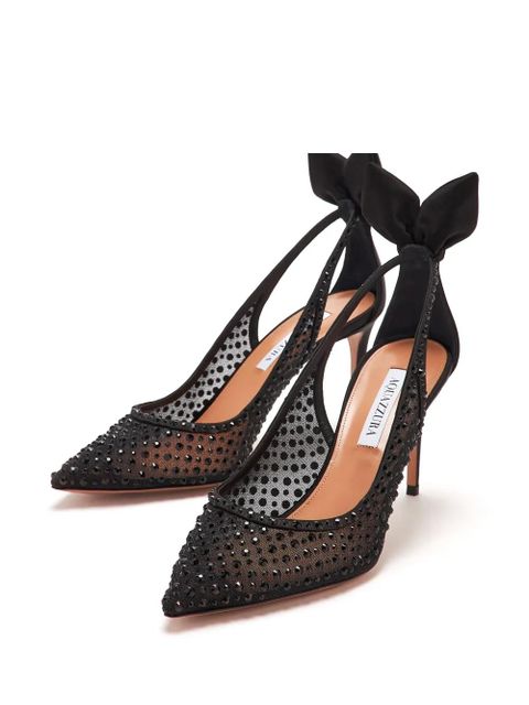 Aquazzura 85mm crystal-embellished pumps - Black - zdjęcie produktu nr 2