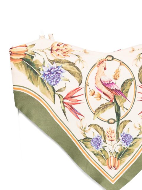 FARM Rio Strilitzia floral-print handkerchief-hem bikini top - Neutrals - zdjęcie produktu nr 2