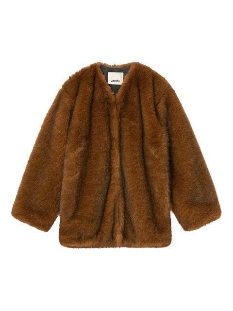 ISABEL MARANT Aglae collarless coat - Brown - zdjęcie produktu nr 1