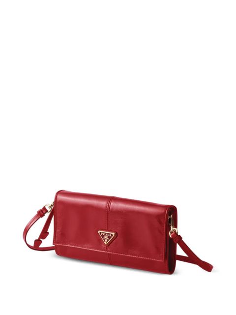 Prada logo-plaque leather bag - Red