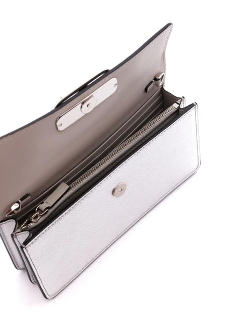 Valentino Garavani VLogo Signature metallic wallet-on-chain - Silver