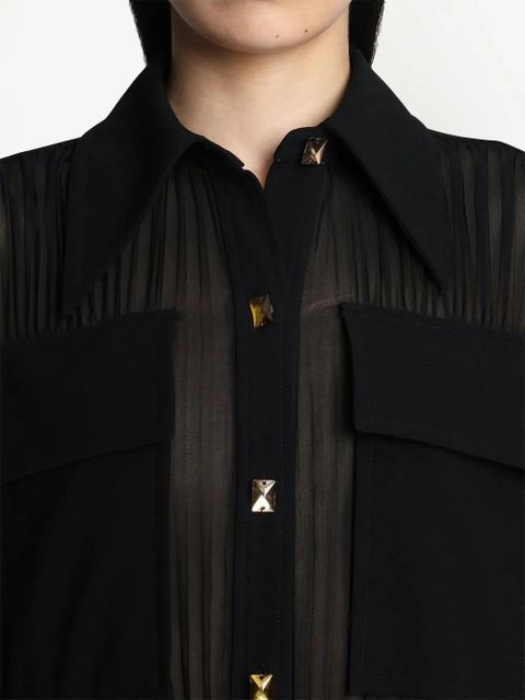 Proenza Schouler plissé-effect shirt dress - Black